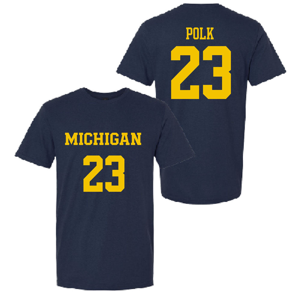 Valiant University of Michigan Lacrosse Haley Polk #23 Jersey Tee