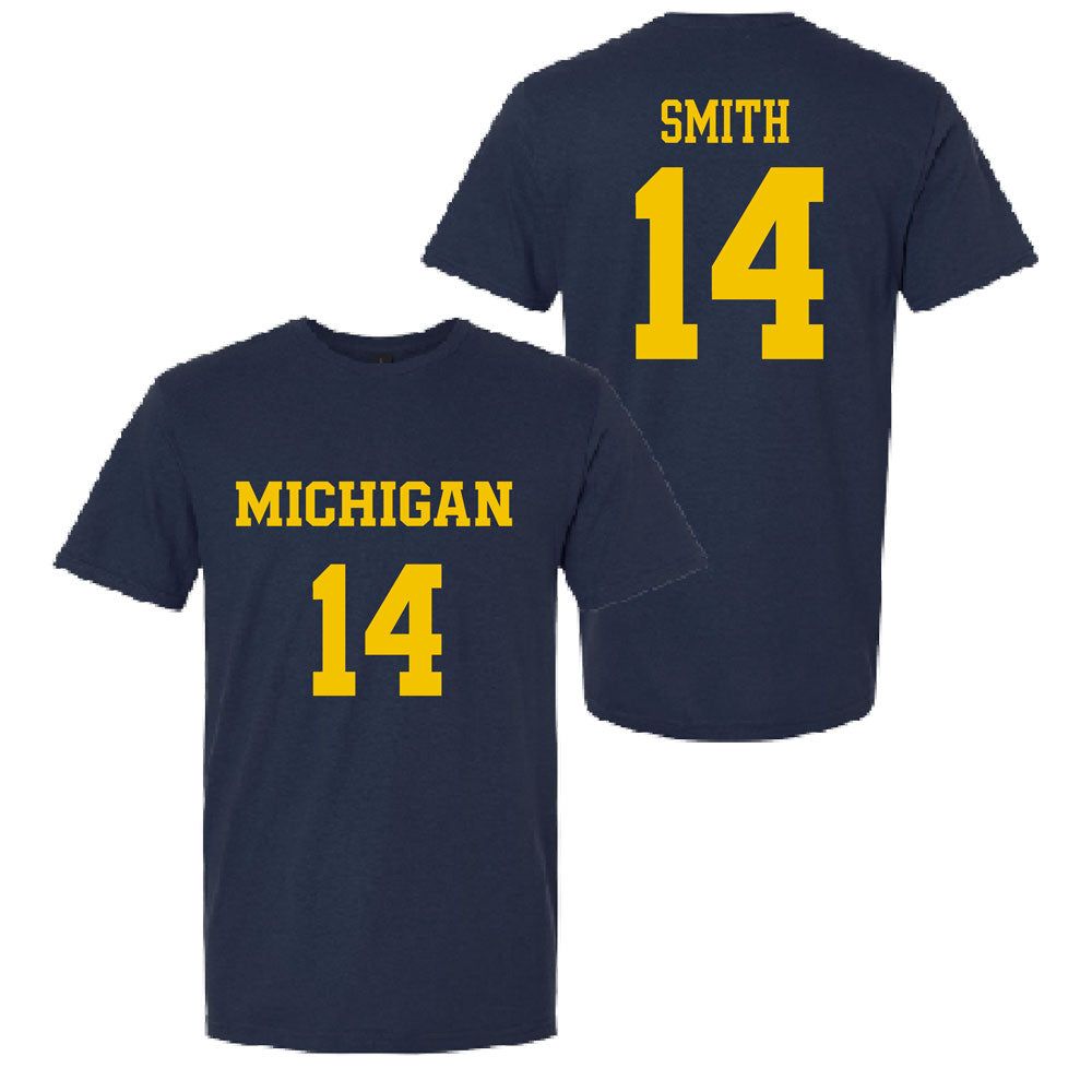 Valiant University of Michigan Lacrosse Jill Smith #14 Jersey Tee
