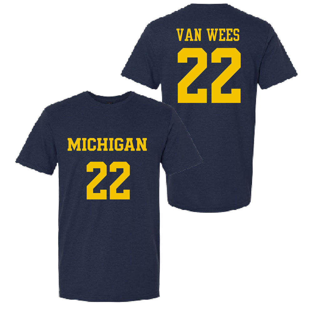 Valiant University of Michigan Lacrosse Truus Van Wees #22 Jersey Tee