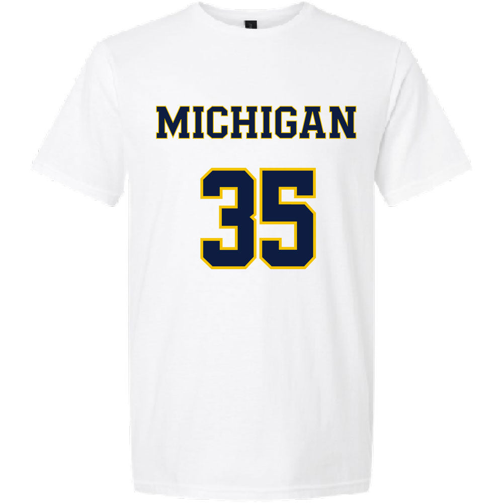 Valiant University of Michigan Lacrosse Emma Bradbury #35 Jersey Tee