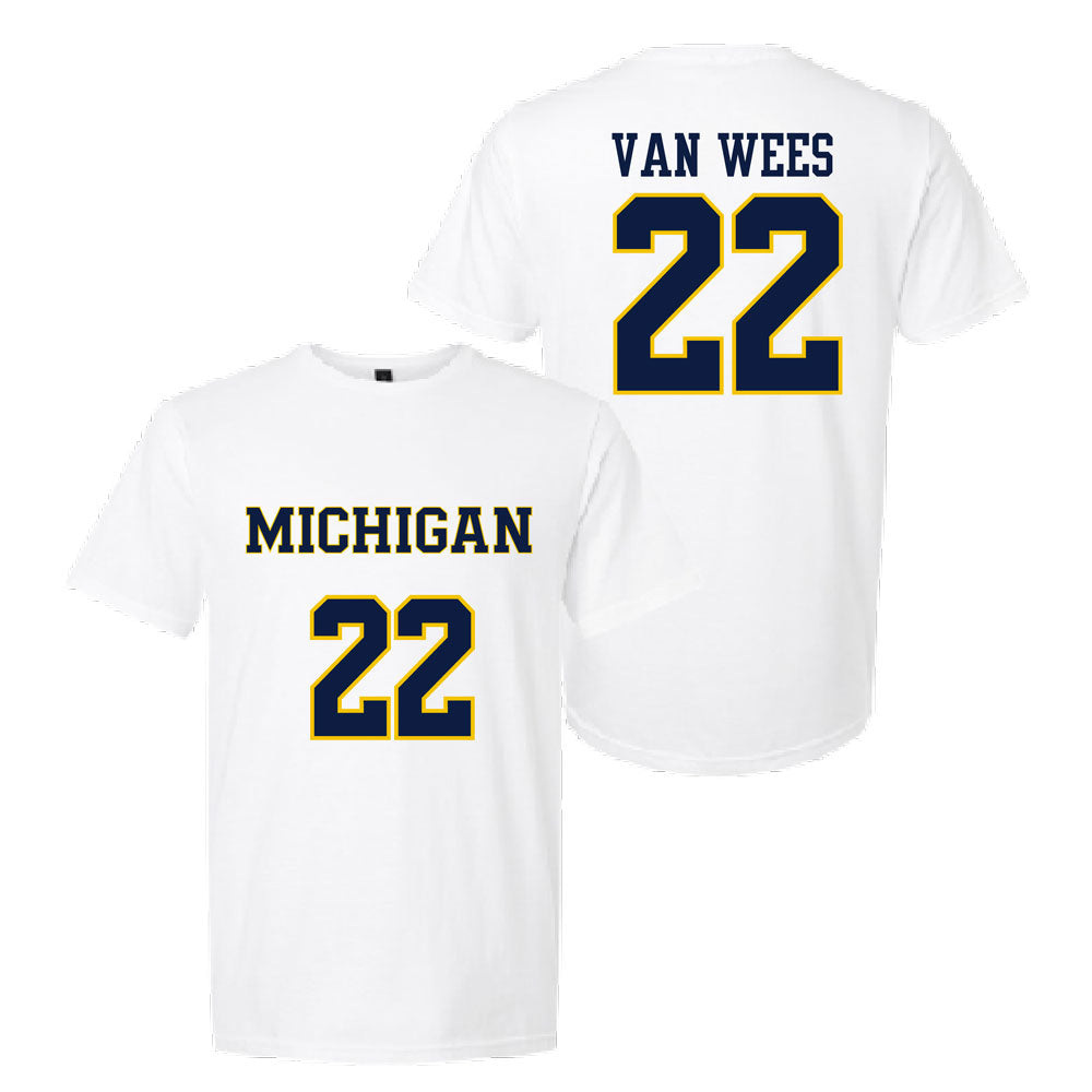 Valiant University of Michigan Lacrosse Truus Van Wees #22 Jersey Tee