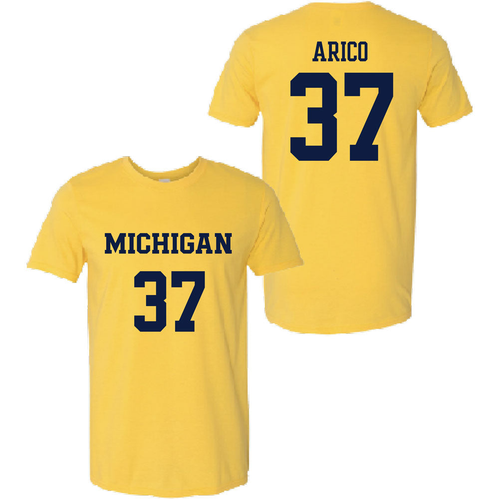 Valiant University of Michigan Lacrosse Emma Arico #37 Jersey Tee