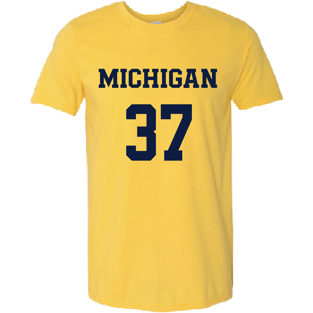 Valiant University of Michigan Lacrosse Emma Arico #37 Jersey Tee