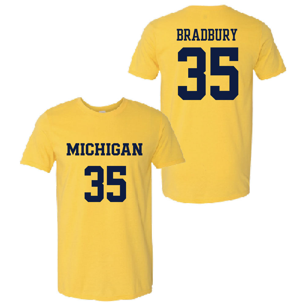 Valiant University of Michigan Lacrosse Emma Bradbury #35 Jersey Tee