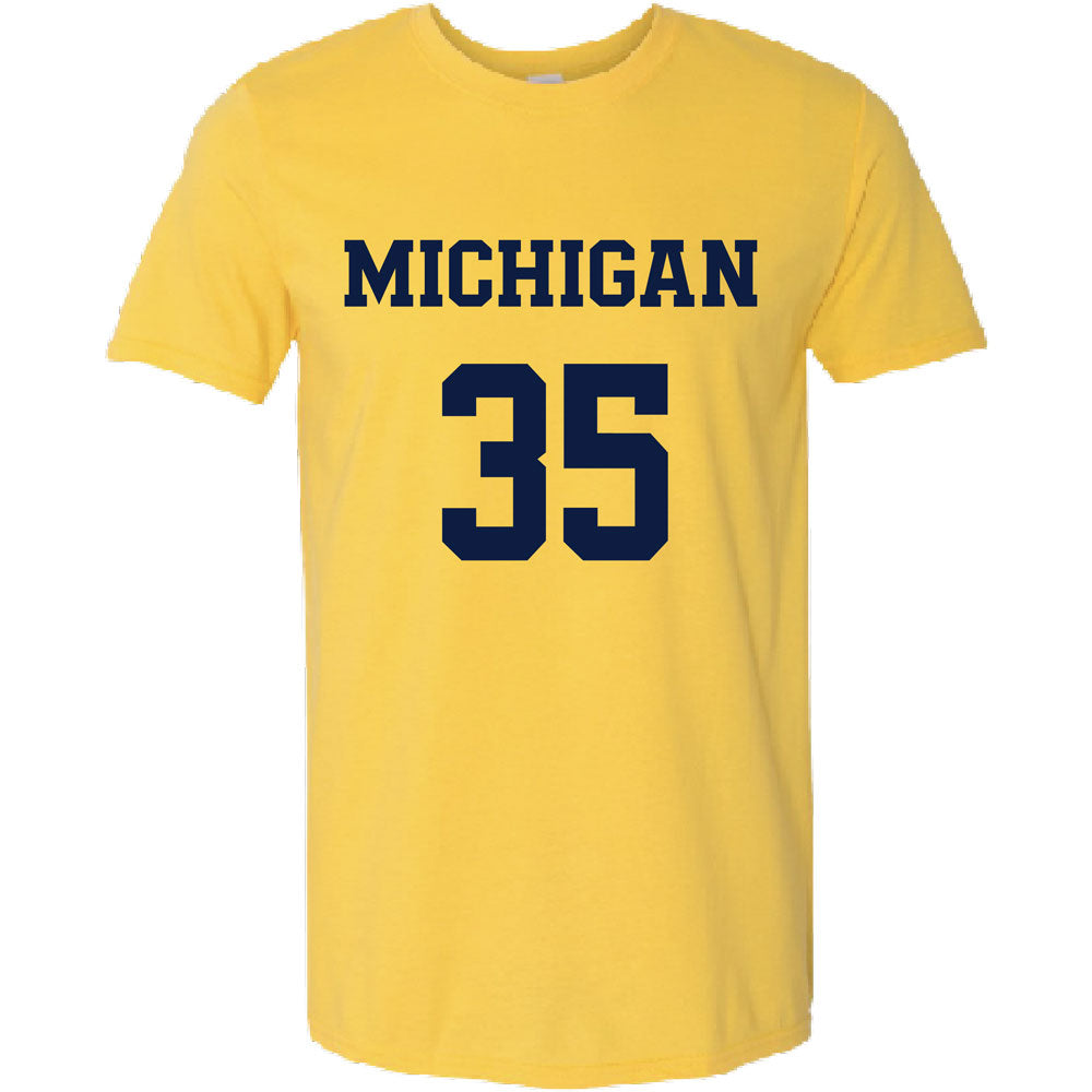 Valiant University of Michigan Lacrosse Emma Bradbury #35 Jersey Tee