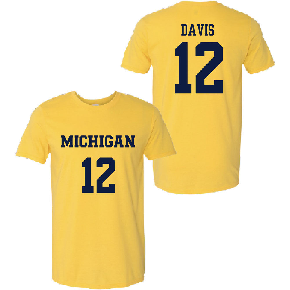Valiant University of Michigan Lacrosse Lucy Davis #12 Jersey Tee