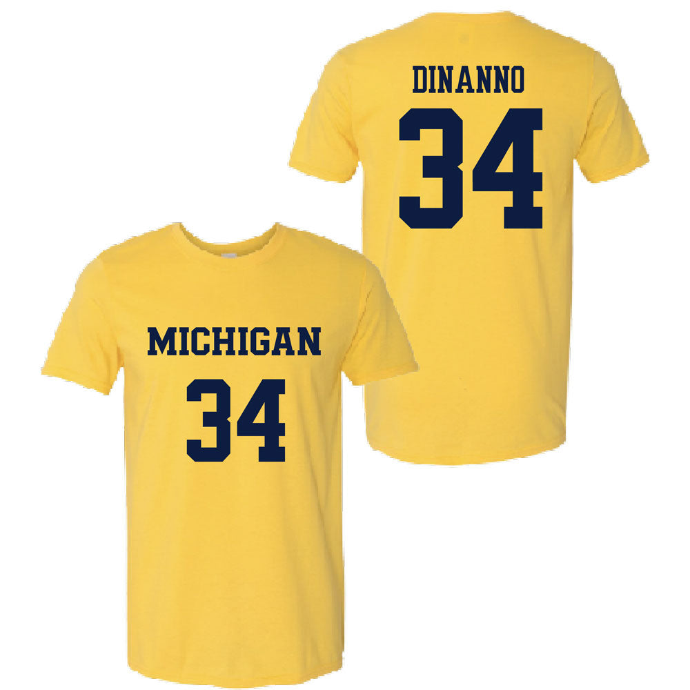 Valiant University of Michigan Lacrosse Isabel DiNanno #34 Jersey Tee