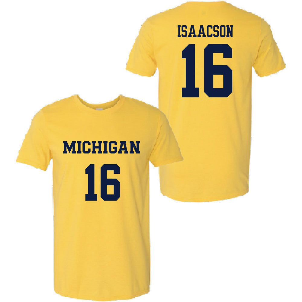 Valiant University of Michigan Lacrosse Kassidy Isaacson #16 Jersey Tee