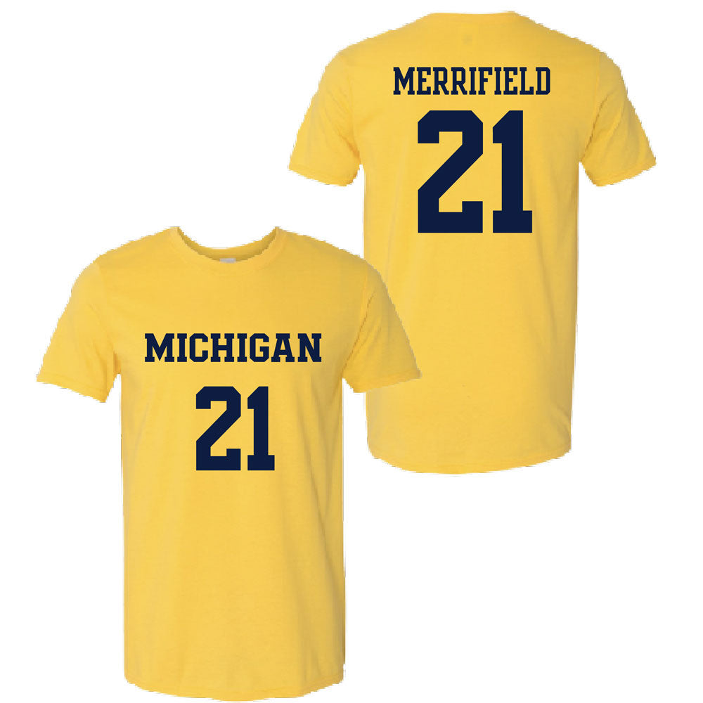 Valiant University of Michigan Lacrosse Katharine Merrifield #21 Jersey Tee