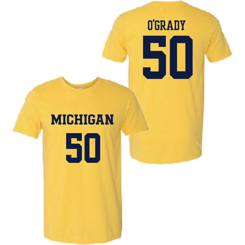 Valiant University of Michigan Lacrosse Erin O'Grady #50 Jersey Tee