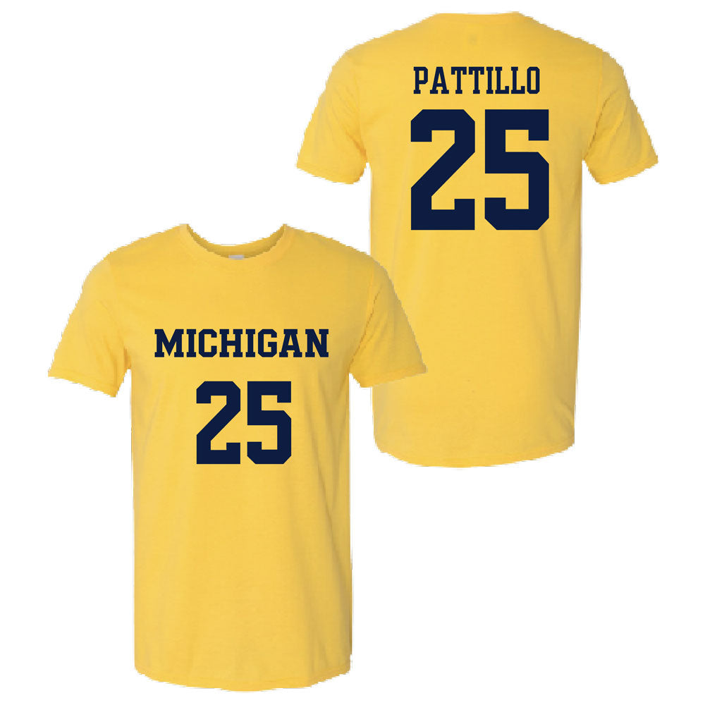 Valiant University of Michigan Lacrosse Emerson Pattillo #25 Jersey Tee