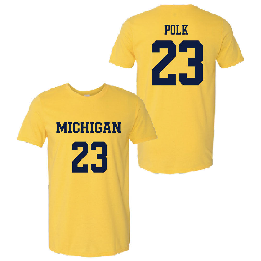 Valiant University of Michigan Lacrosse Haley Polk #23 Jersey Tee