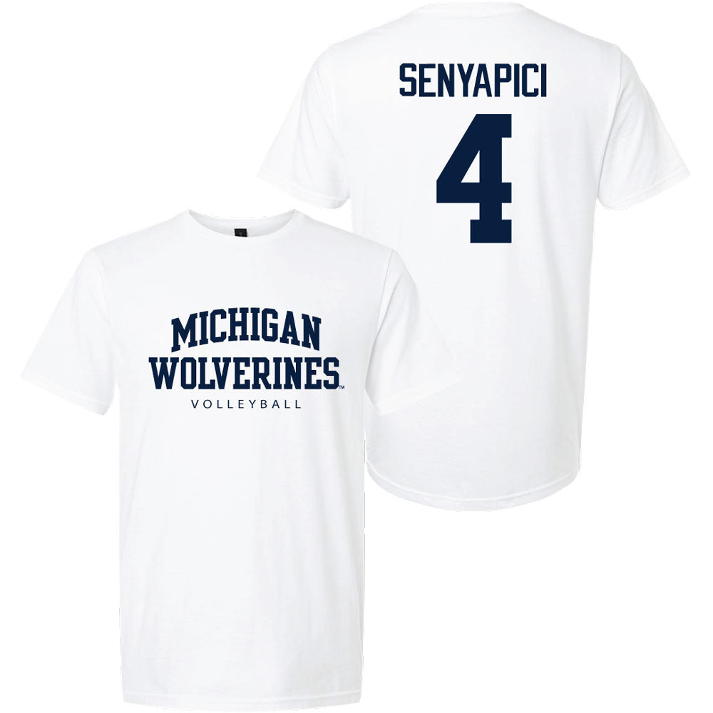 Valiant University of Michigan Volleyball Ece Senyapici #4 Wolverines Sport Tee