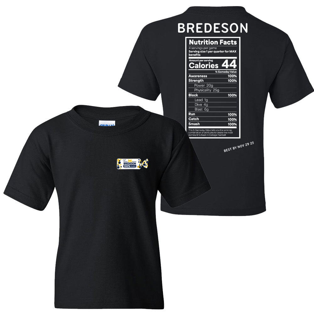 Valiant University of Michigan Football Max Bredeson "Wonder Bredeson" Youth Left Chest Tee