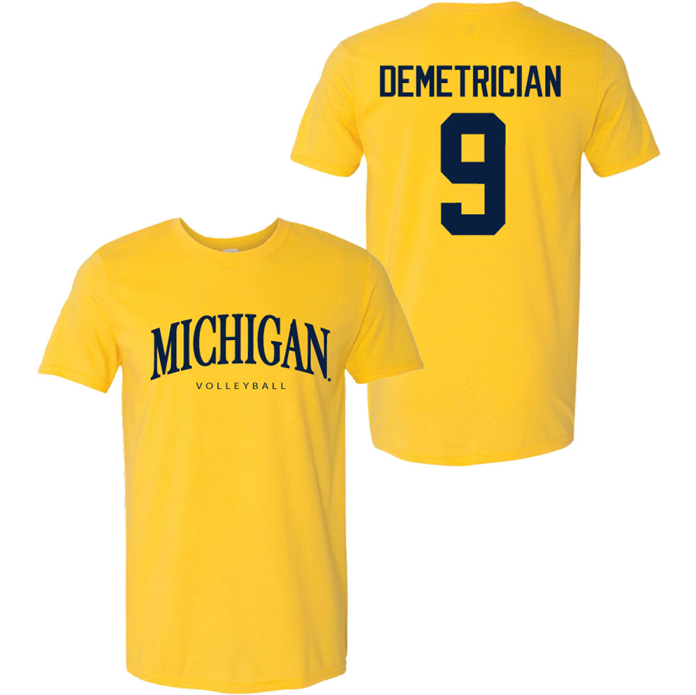 Valiant University of Michigan Volleyball Ella Demetrician #9 Wordmark Sport Tee