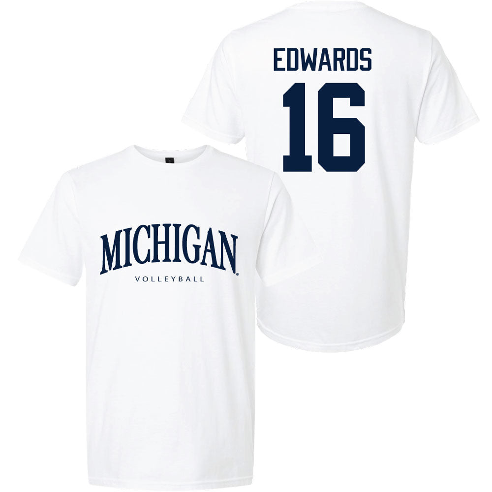 Valiant University of Michigan Volleyball Camille Edwards #16 Wordmark Sport Tee