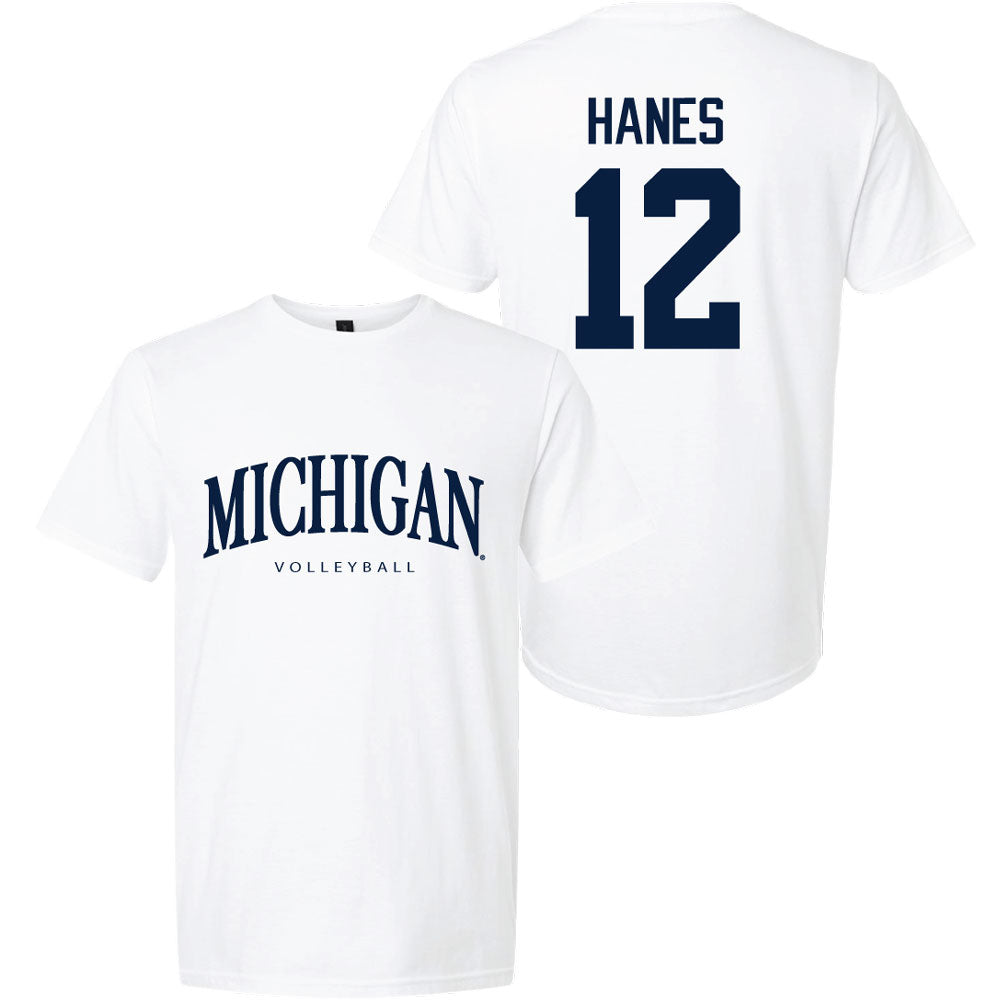 Valiant University of Michigan Volleyball Jenna Hanes #12 Wordmark Sport Tee