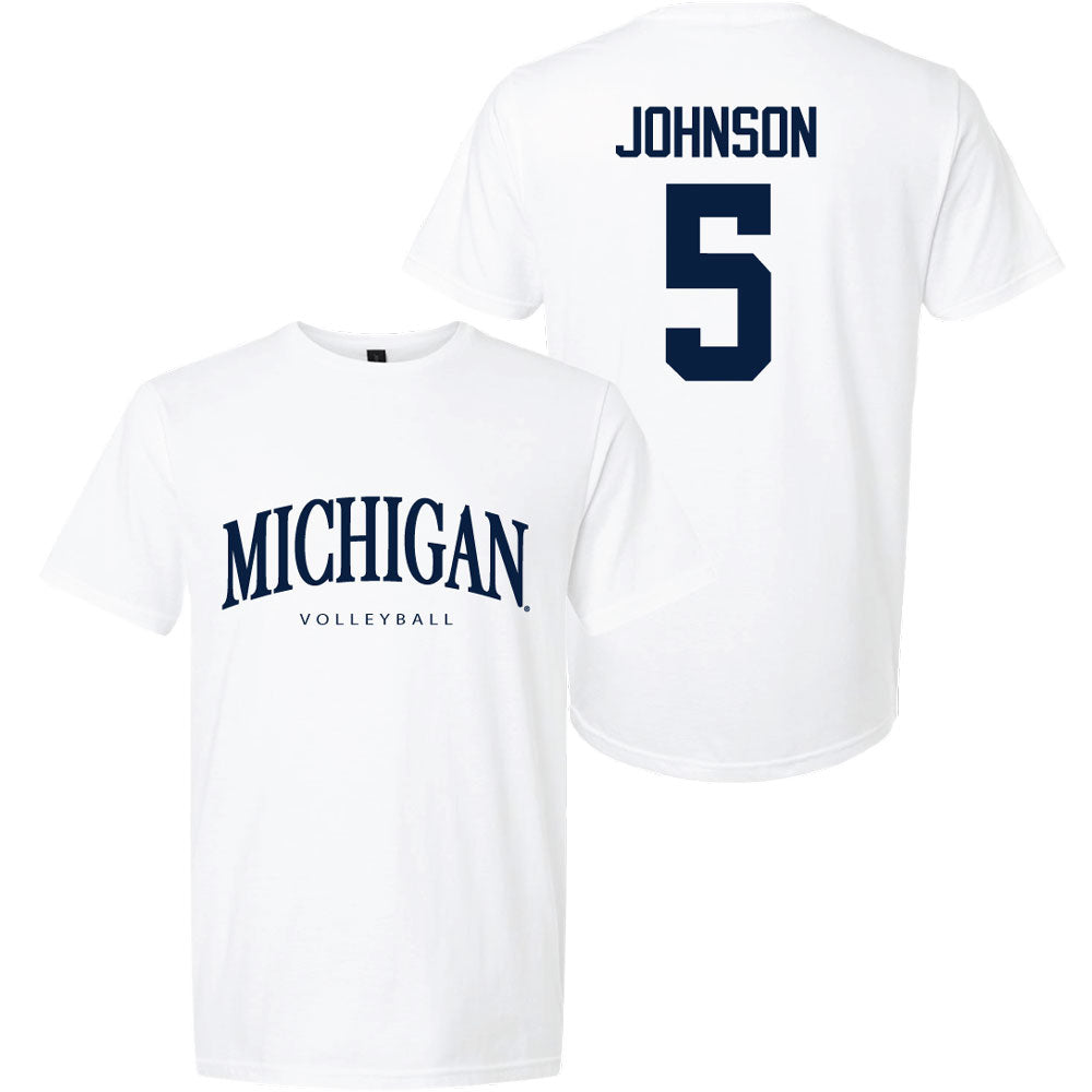Valiant University of Michigan Volleyball Lydia Johnson #5 Wordmark Sport Tee