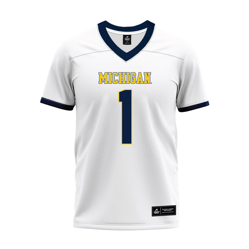 Athlete's Thread University of Michigan Football Jaishawn Barham White Sublimated Jersey