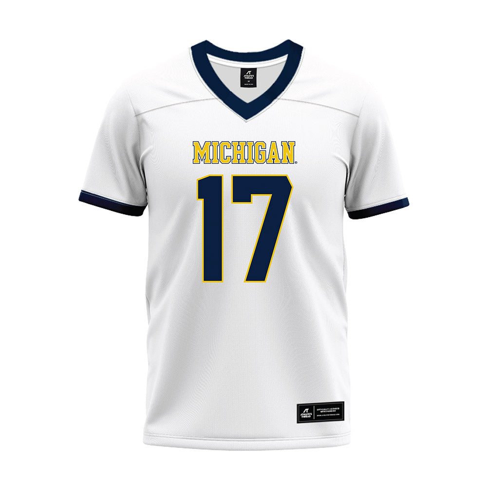Athlete's Thread University of Michigan Football Marlin Klein White Sublimated Jersey