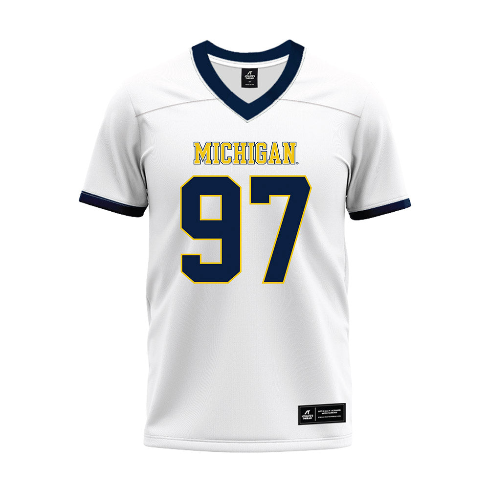 Athlete's Thread University of Michigan Football Chibi Anwunah White Sublimated Jersey