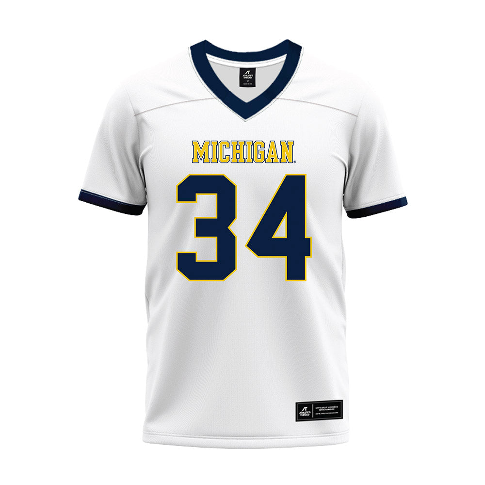 Athlete's Thread University of Michigan Football Jaydon Hood White Sublimated Jersey