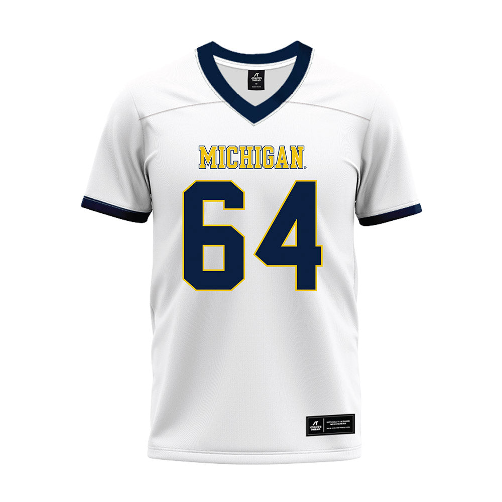 Athlete's Thread University of Michigan Football James Kavouklis White Sublimated Jersey