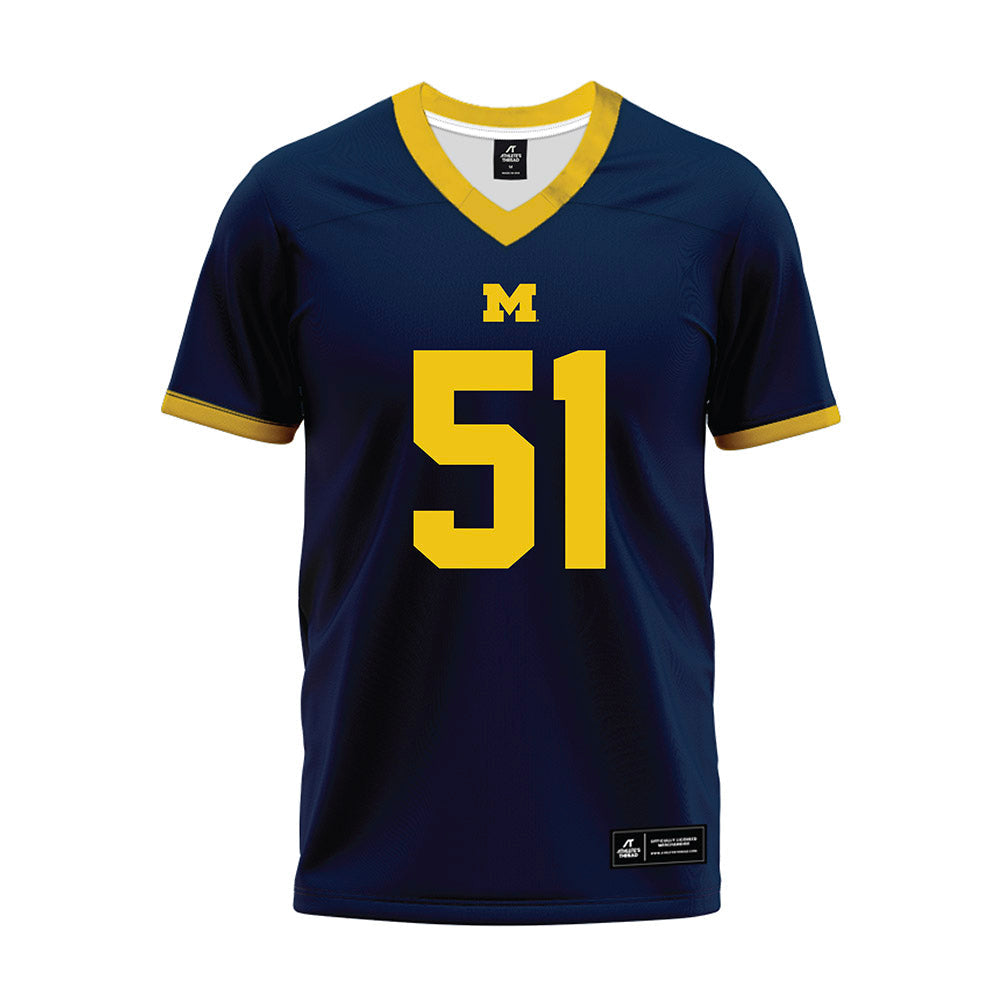 Athlete's Thread University of Michigan Football Greg Crippen Navy Sublimated Jersey