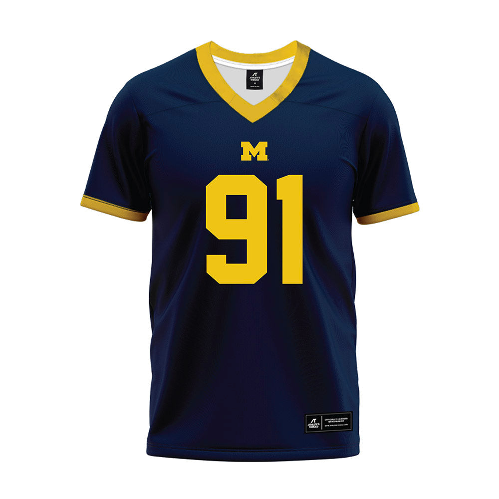 Athlete's Thread University of Michigan Football Evan Boutorwick Navy Sublimated Jersey