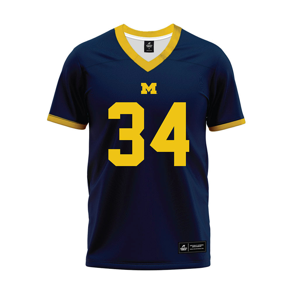 Athlete's Thread University of Michigan Football Jaydon Hood Navy Sublimated Jersey