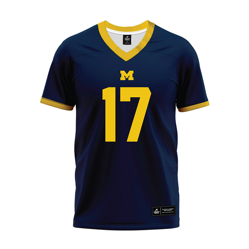 Athlete's Thread University of Michigan Football Enow Etta Navy Sublimated Jersey