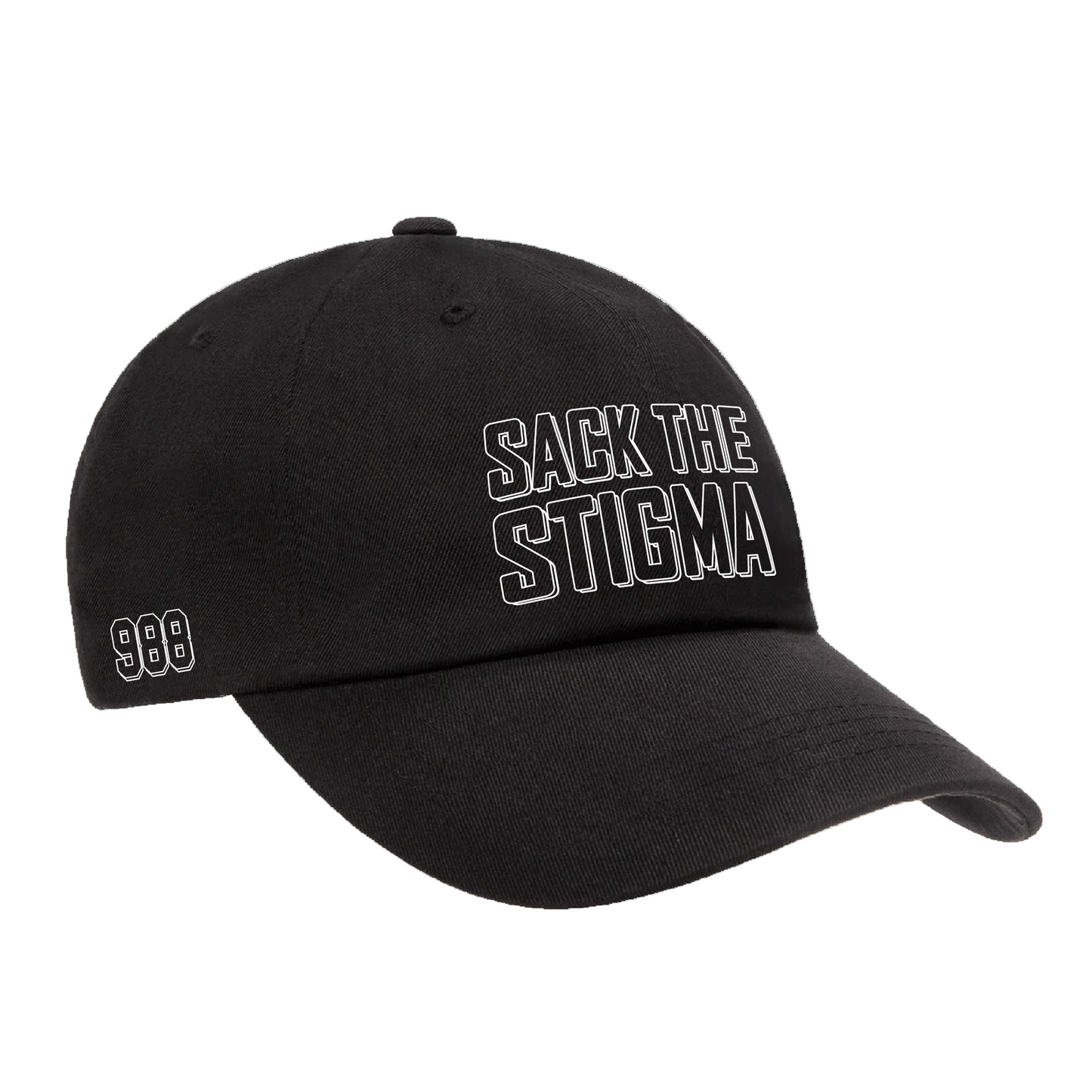 Sack The Stigma Black '988' Dad Hat