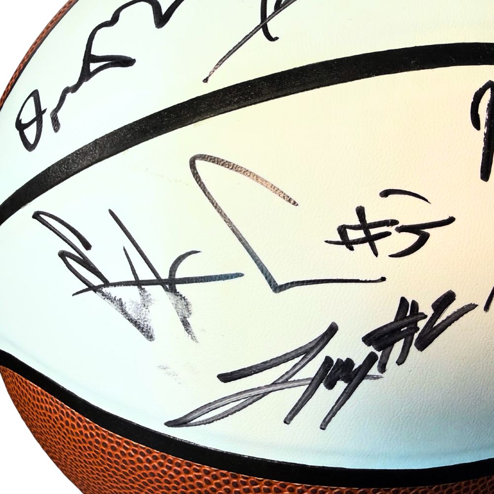 University of Michigan Men's Basketball 2025/2026 National Champions Team Signed Basketball [Imperfect: Smudged Elliot Cadeau Signature]