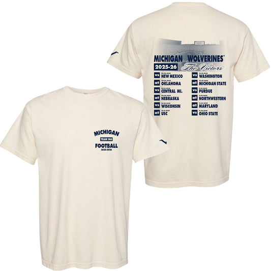 Valiant University of Michigan Football 2025 "Team 146" Vintage Ivory Tee in Ivory