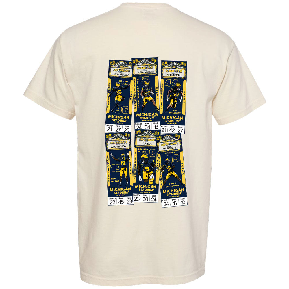 Valiant University of Michigan Football "Home Ticket" 2025 Schedule Tee