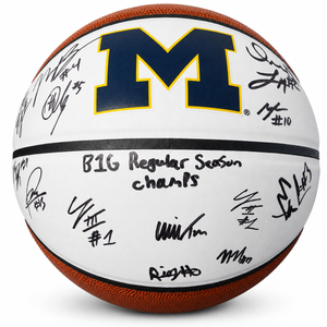 2025/2026 University of Michigan Men's Basketball Team Signed with B1G Regular Season Champs Inscription [Imperfect- Duplicate Autograph]