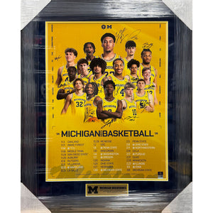2025–26 University of Michigan Basketball Team-Signed Framed Schedule Poster