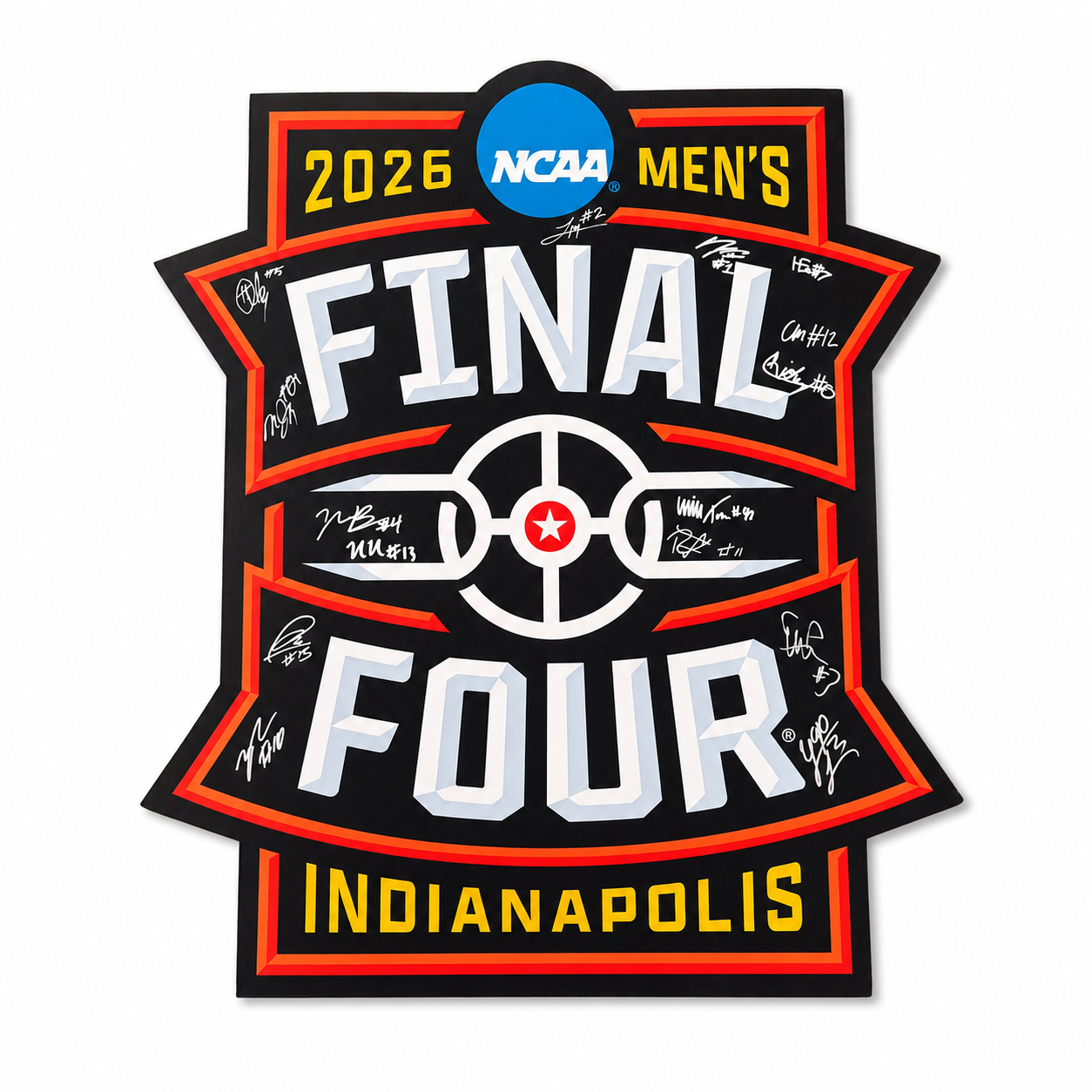 2026 NCAA Men's Final Four Team Hotel Sign Autographed by the Michigan Wolverines