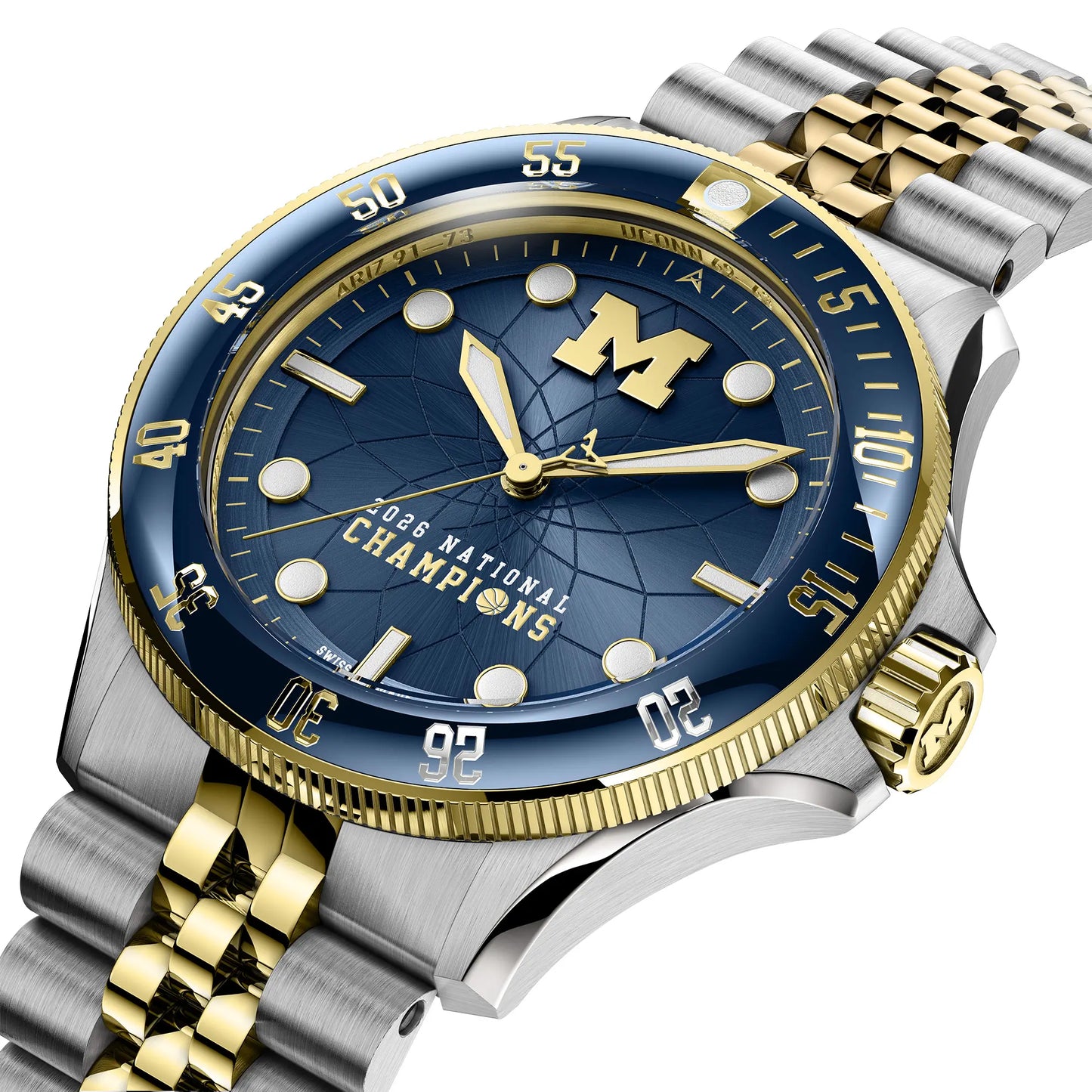 Axia Time University of Michigan Basketball 2026 National Championship Argos Timepiece with Limited Edition Autographed Dusty May Box