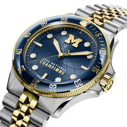 Axia Time University of Michigan Basketball 2026 National Championship Argos Timepiece with Limited Edition Autographed Dusty May Box