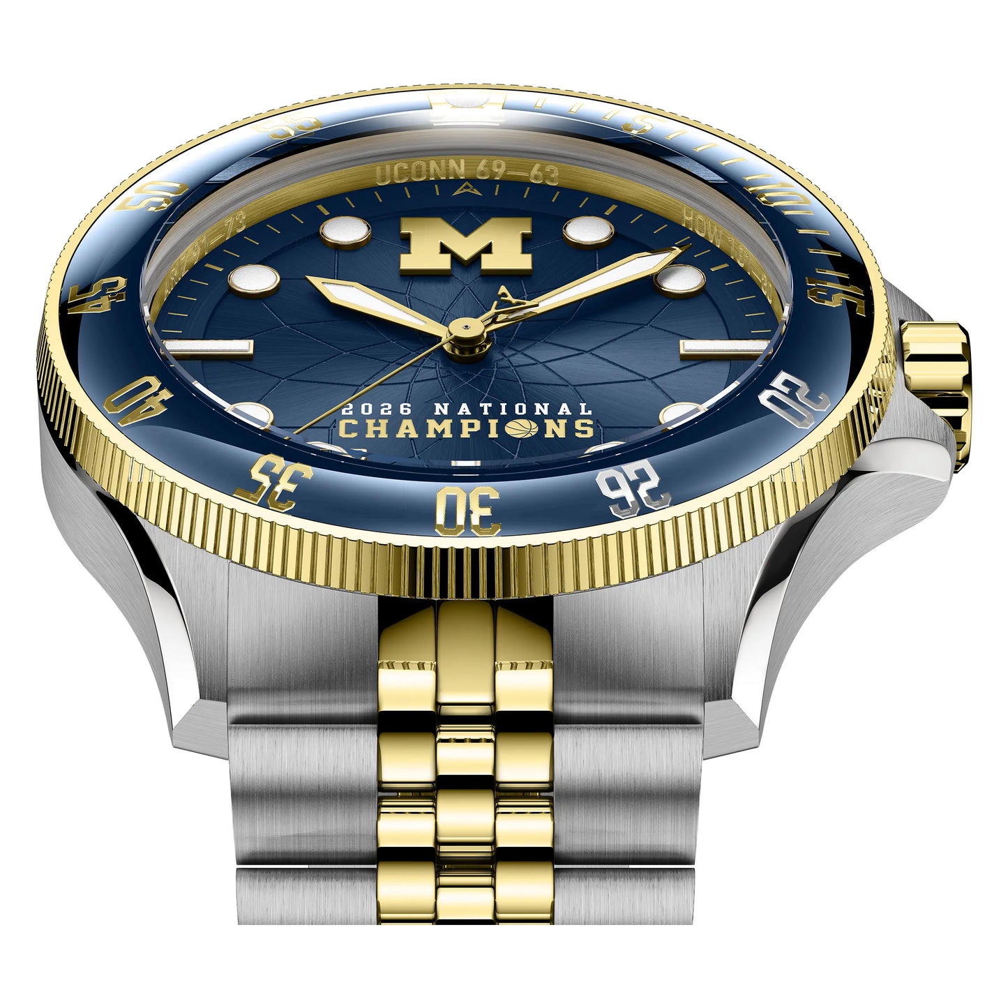 Axia Time University of Michigan Basketball 2026 National Championship Argos Timepiece with Limited Edition Autographed Dusty May Box