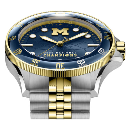 Axia Time University of Michigan Basketball 2026 National Championship Argos Timepiece with Limited Edition Autographed Dusty May Box