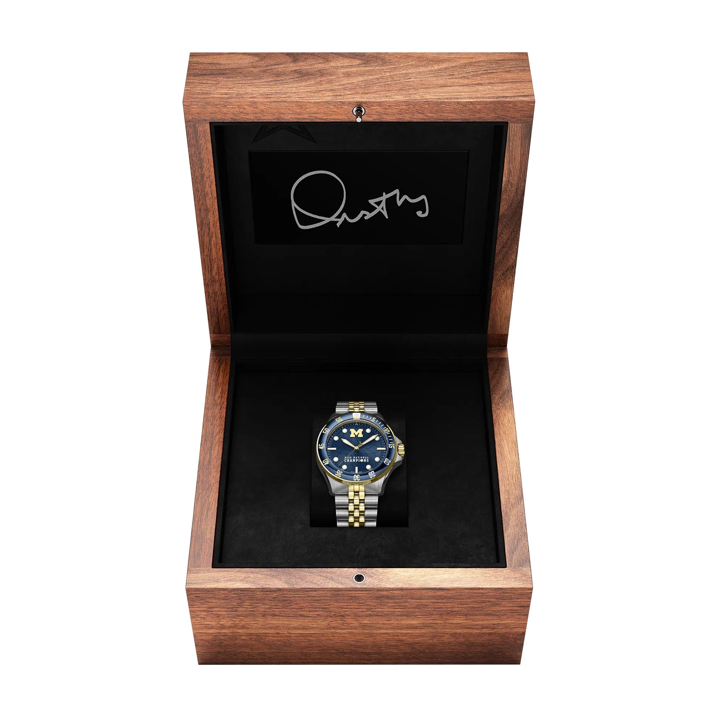 Axia Time University of Michigan Basketball 2026 National Championship Argos Timepiece with Limited Edition Autographed Dusty May Box