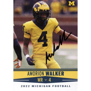 University of Michigan Football Amorion Walker Autographed Valiant 2022 Base Trading Card