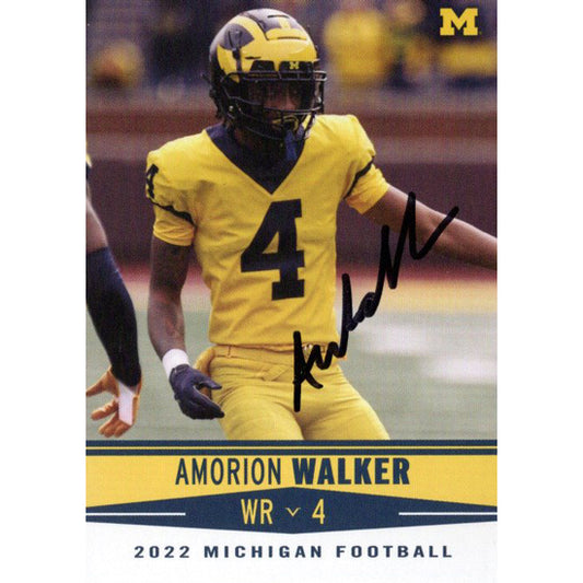 Amorion Walker Autographed Valiant 2022 Michigan Football Trading Card