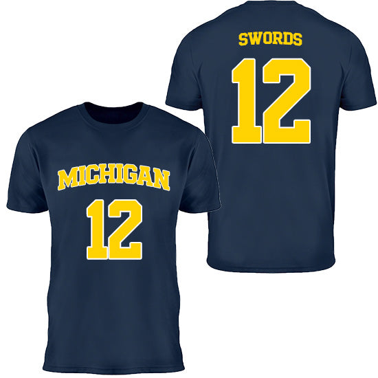 University of Michigan Women's Basketball Syla Swords Jersey Tee