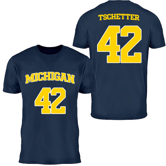 University of Michigan Men's Basketball Will Tschetter Jersey Tee
