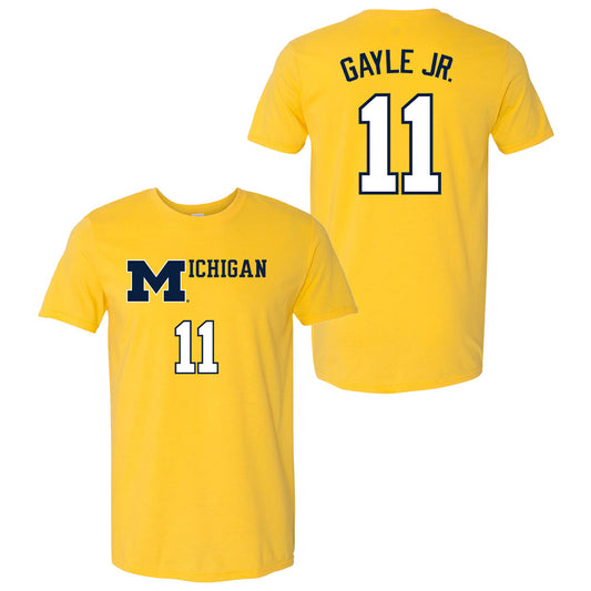 University of Michigan Men's Basketball Roddy Gayle Jr. Throwback Jersey Tee
