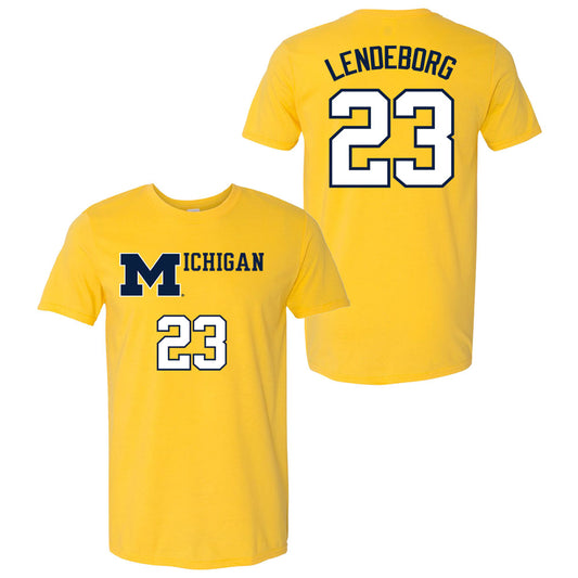 University of Michigan Men's Basketball Yaxel Lendeborg Throwback Jersey Tee