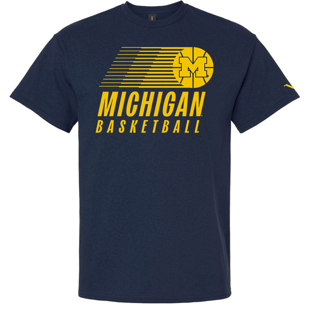 Valiant University of Michigan Basketball Rolling Ball Tee